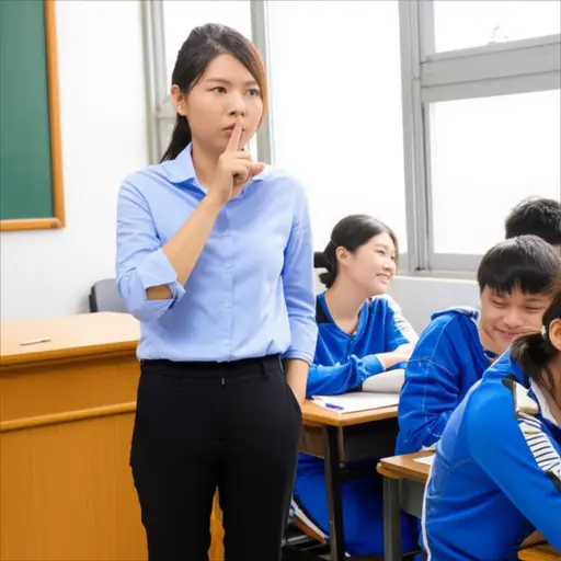 老师提醒大家保持安静，但有几个学生依然无视她的要求。