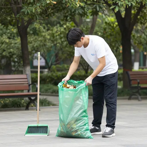 他参与社区服务。