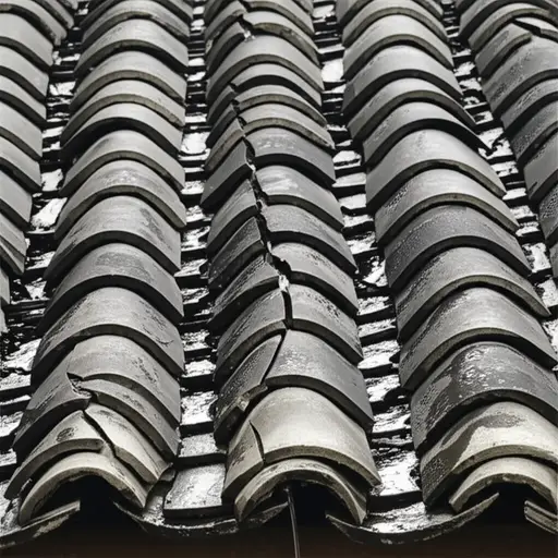 雨水渗进了屋顶的裂缝。