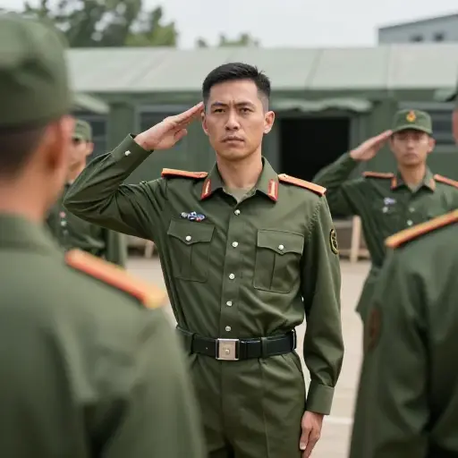 他在军队中是一位受尊敬的军官。