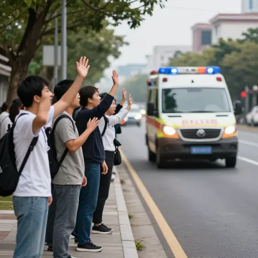 他们呼叫了一辆救护车。