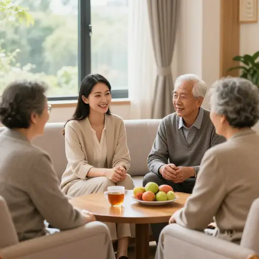 她每周都会去养老院做志愿者，陪伴老人们聊天。