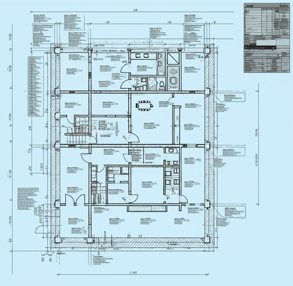 建筑师用图纸来规划房屋的布局。