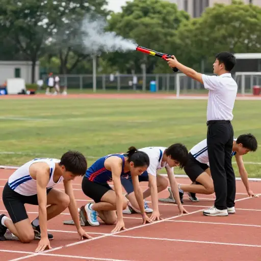 比赛开始的信号通常是鸣枪。