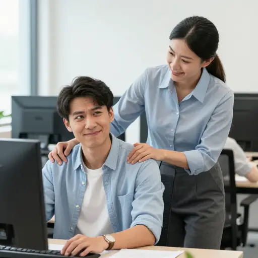 他的过分亲昵让新同事感到不适。