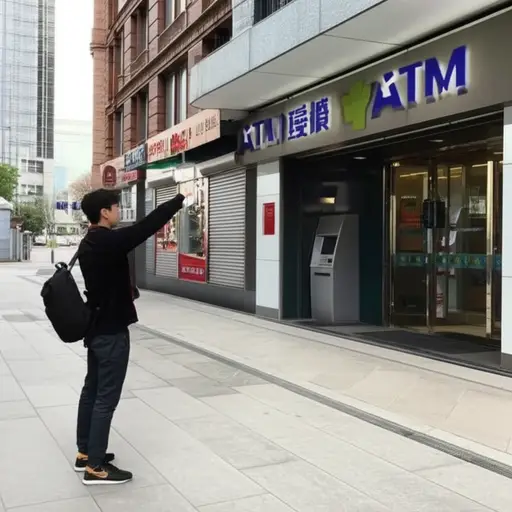 我打算去附近的银行取些现金。