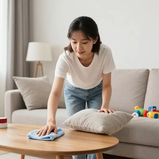 她总是做多于她分内的家务。
