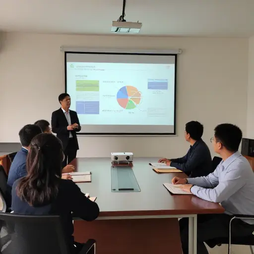 他下周要在全体会议上做项目报告。