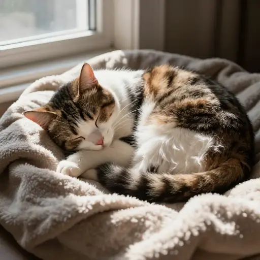 你知道一个有趣的事实吗？猫一天要睡很多个小时。