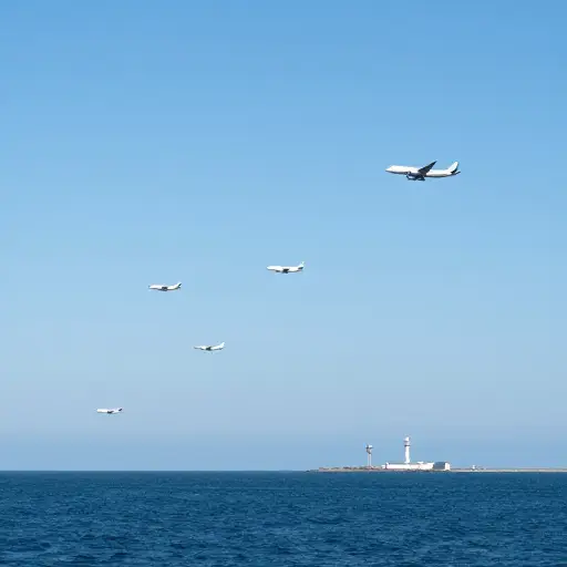 空中交通管制负责管理大西洋上空的交通。