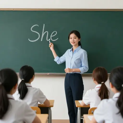 “She” 是第三人称代词的一个例子。