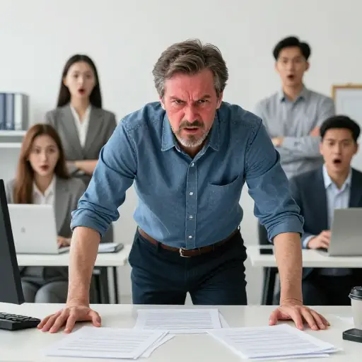 他为最小的错误勃然大怒。