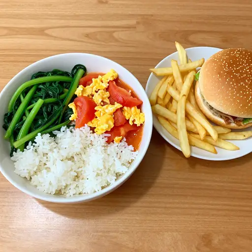 一顿家常菜在味道和健康方面通常胜过快餐。