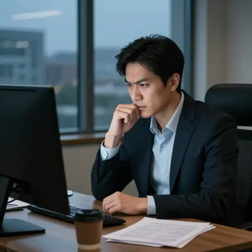 我知道他此刻脑子里正想着一个紧迫的工作截止日期。