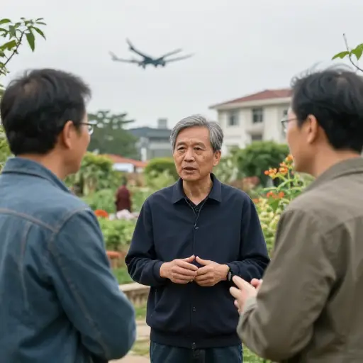在与邻居交谈后，我们达成了一致决定，飞机航线应立即改变，这样它们就不再打扰我们的生活。