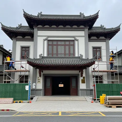 剧院因翻新正在进行而关闭。