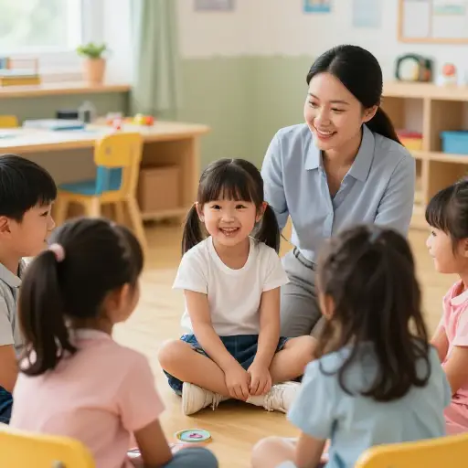 我女儿非常喜欢幼儿园的老师和同学们。