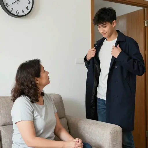 妈妈问我几点到的家。