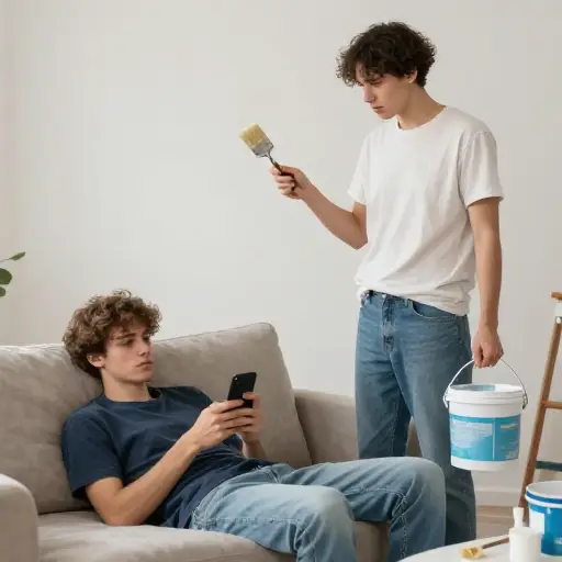 如果你不是这么懒，我们就能开始粉刷房子了。