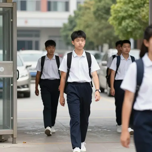 百分之二十的学生步行上学。