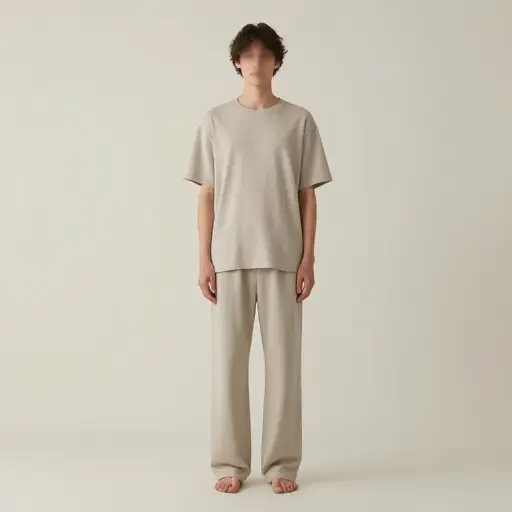 这位模特的中性造型让人难以分辨其性别。