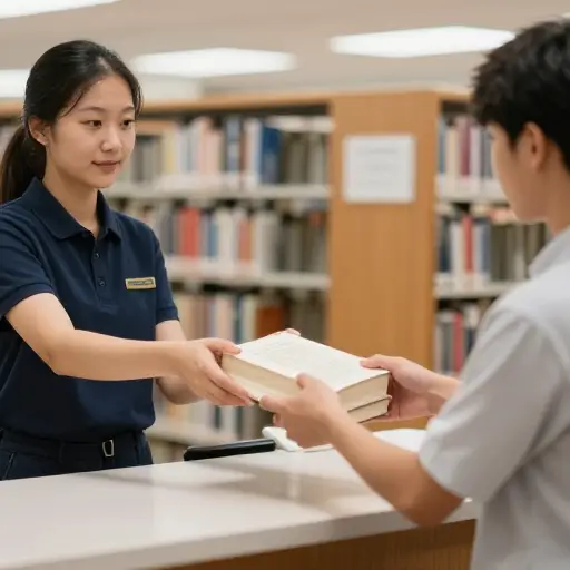 图书馆可以借书给学生。