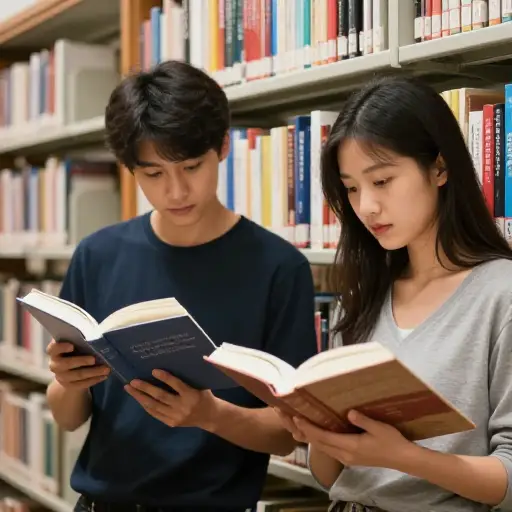 他们在书架上搜寻引人入胜的故事。