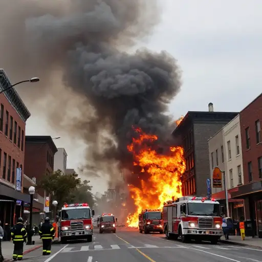 许多建筑物在事件中都着火了。