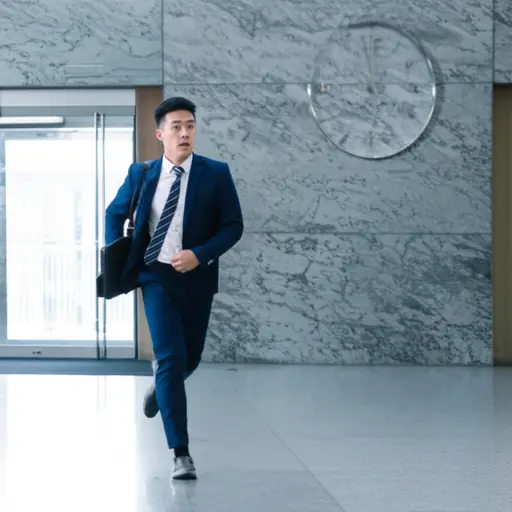 他上班迟到了，比平时晚到了半小时。
