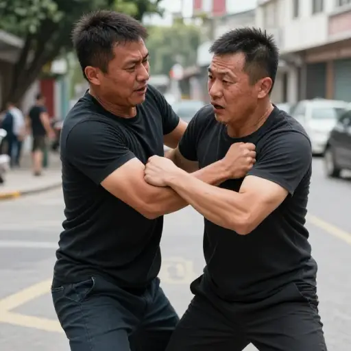 他追上了我，我们搏斗了10分钟。