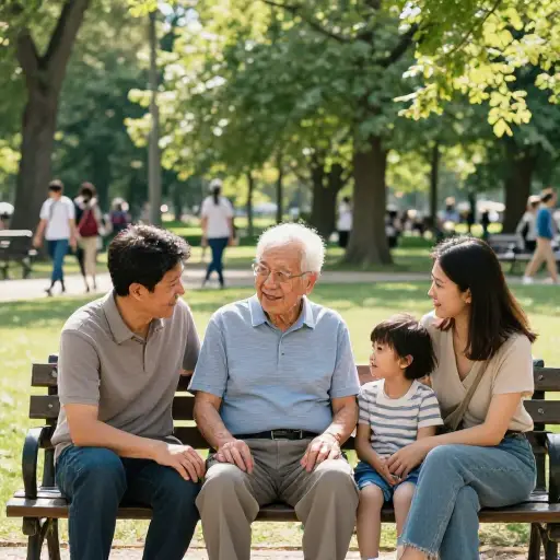 更长的寿命使人们能够与子女、孙辈，有时甚至是下一代以后的人分享他们的生活。