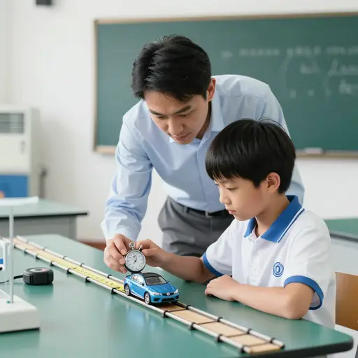 物理老师解释了如何计算物体的速度。