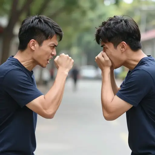 在争吵中，他朝我的脸打了一拳。