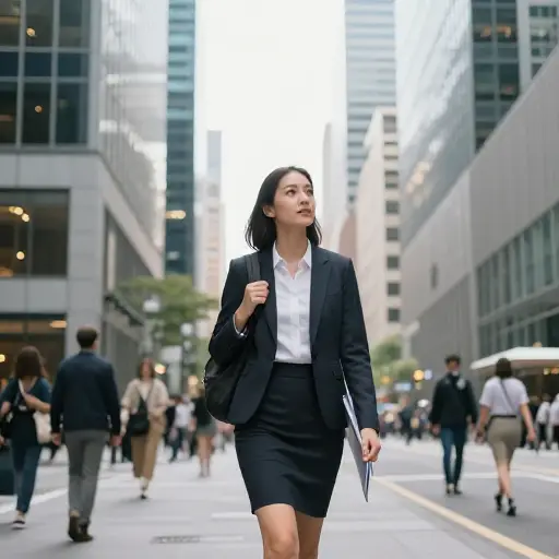 她正在城市里找一份更好的工作。
