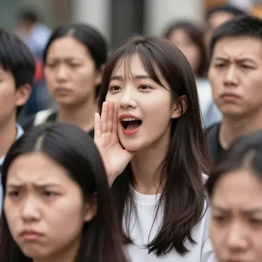 她没有意识到自己的行为正在冒犯他人。