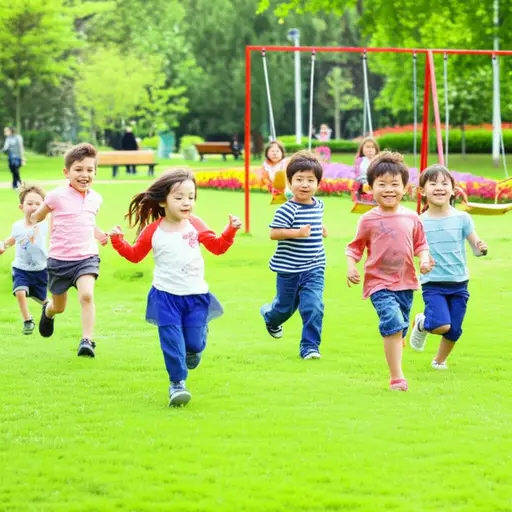 孩子们在公园里玩耍时总是充满乐趣。