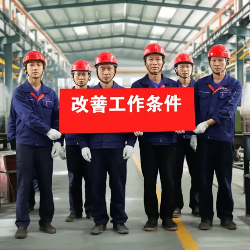 被压迫的工人联合起来要求更好的工作条件。