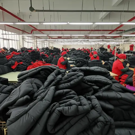这家工厂主要生产冬季服装。