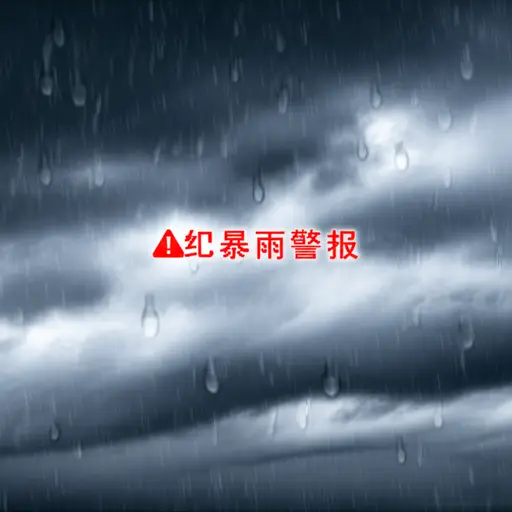天气预报应用发出了暴雨警报。