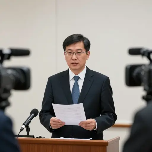 发言人向媒体宣读了一份事先准备好的声明。