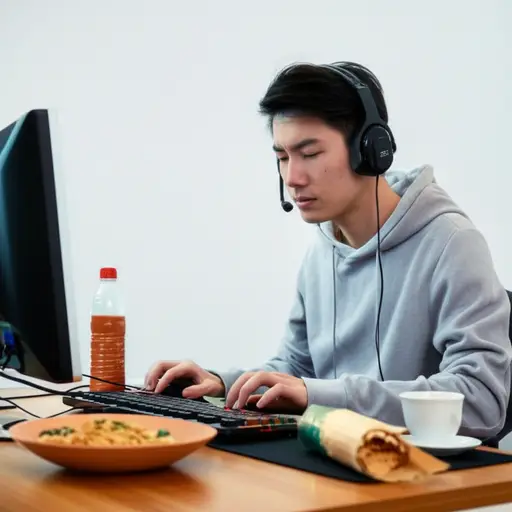 他一心沉迷于游戏，成了虚拟世界的囚徒。