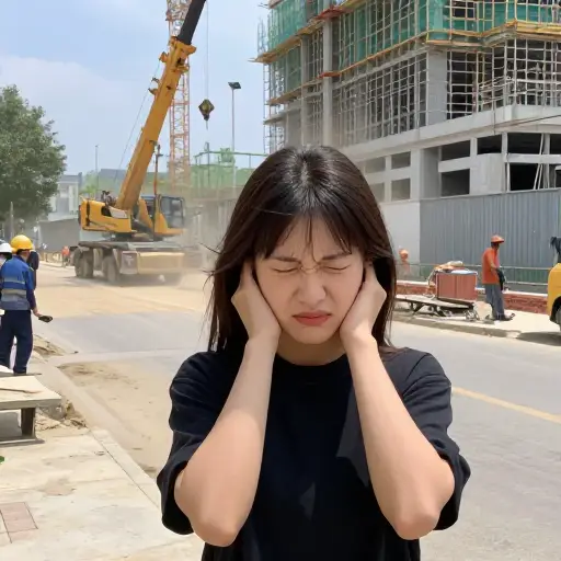 建筑工地的噪音开始让她心烦意乱。