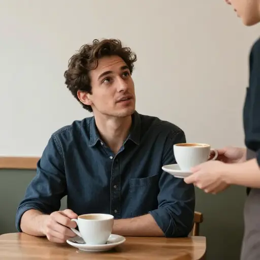 他喝完一杯咖啡，又要了一杯。