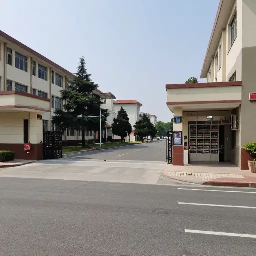 超市就在学校附近，走路只要五分钟。