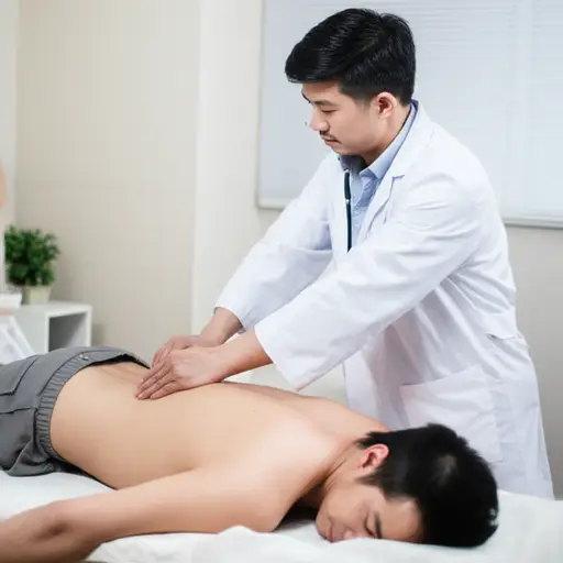 医生建议他做脊柱按摩来缓解背部疼痛。