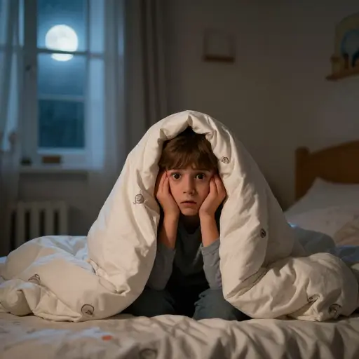 许多孩子都怕黑。