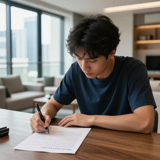 新租客为市中心的公寓签了一份为期一年的租约。