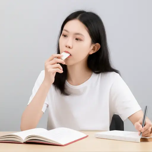她总是习惯在思考问题时嚼口香糖。