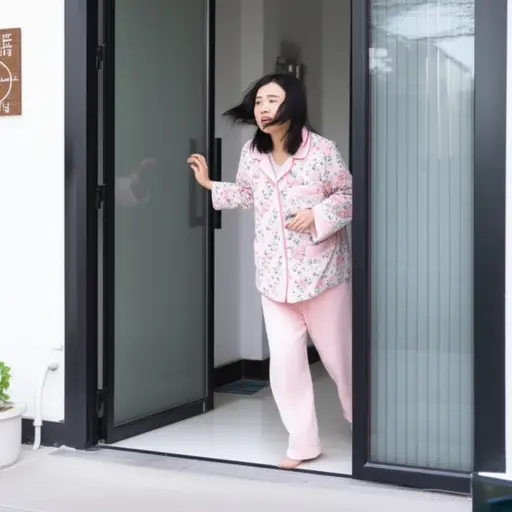她出门太匆忙，连一件像样的衣服都没穿。