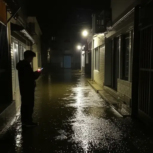 暴雨导致电力供应中断数小时。